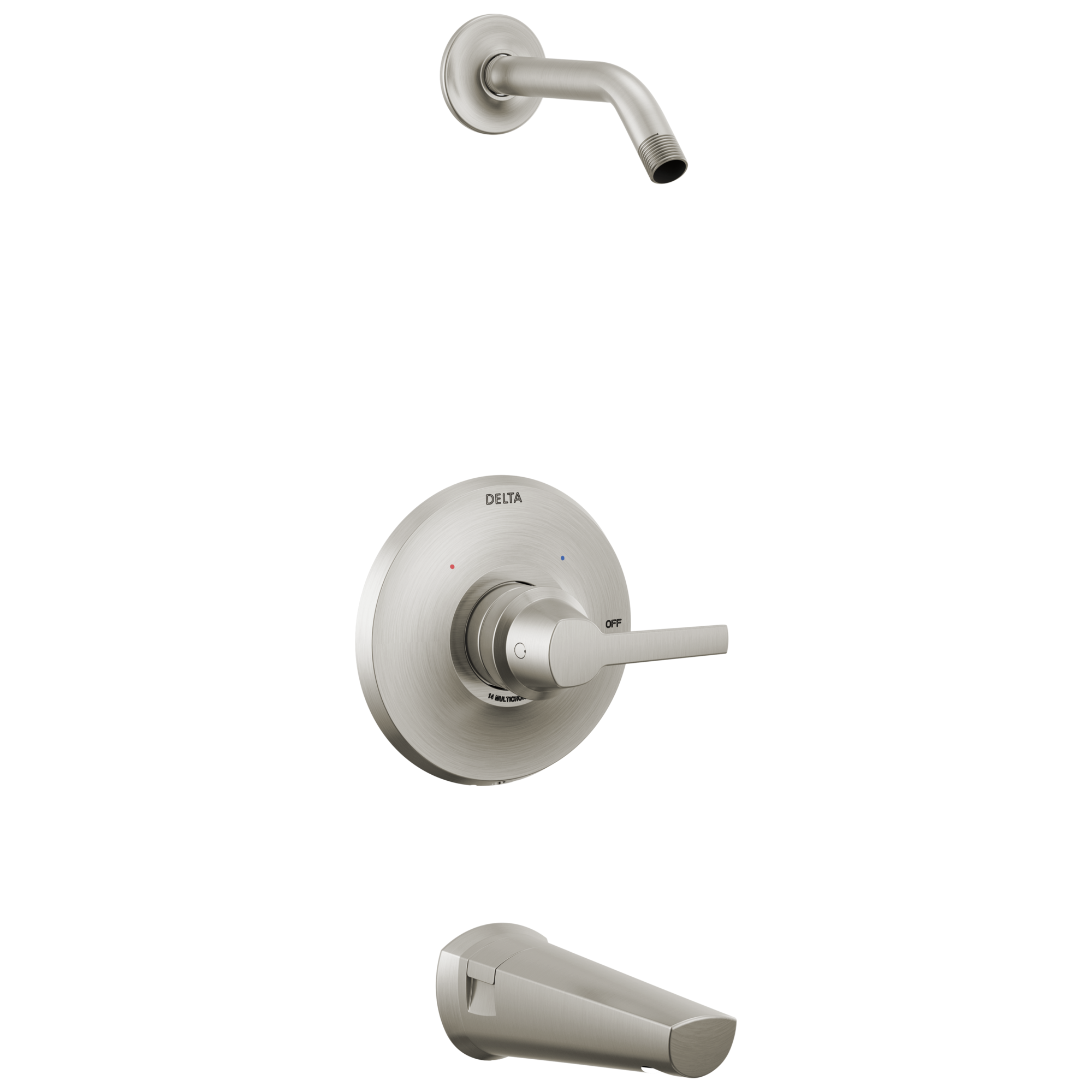 Delta - 14 Series Tub & Shower Trim - Less Head - Lumicoat® Stainless - T14472-SS-PR-LHD