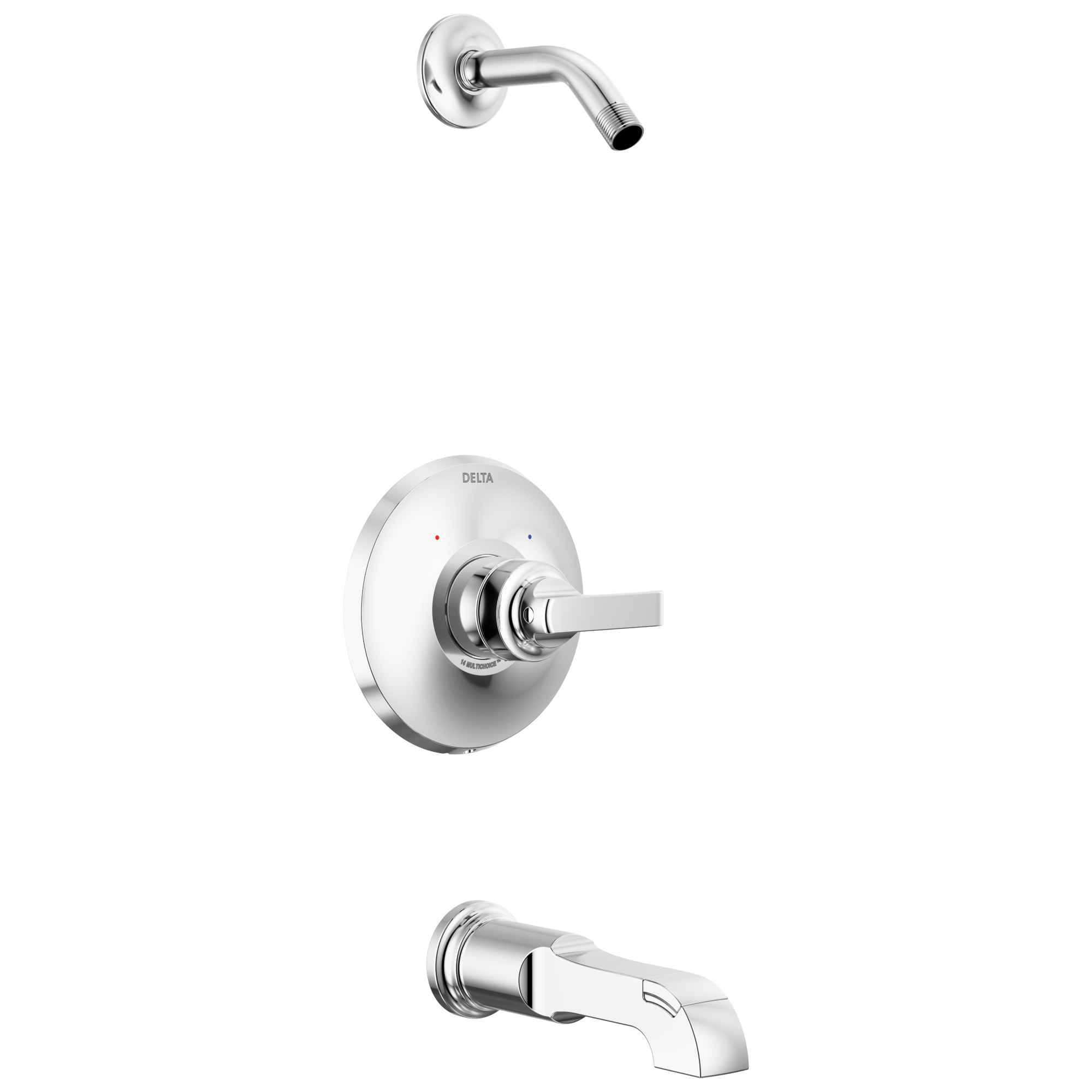 Delta - Monitor 14 Series Tub & Shower Trim - Less Head - Lumicoat® Chrome - T14489-PR-LHD