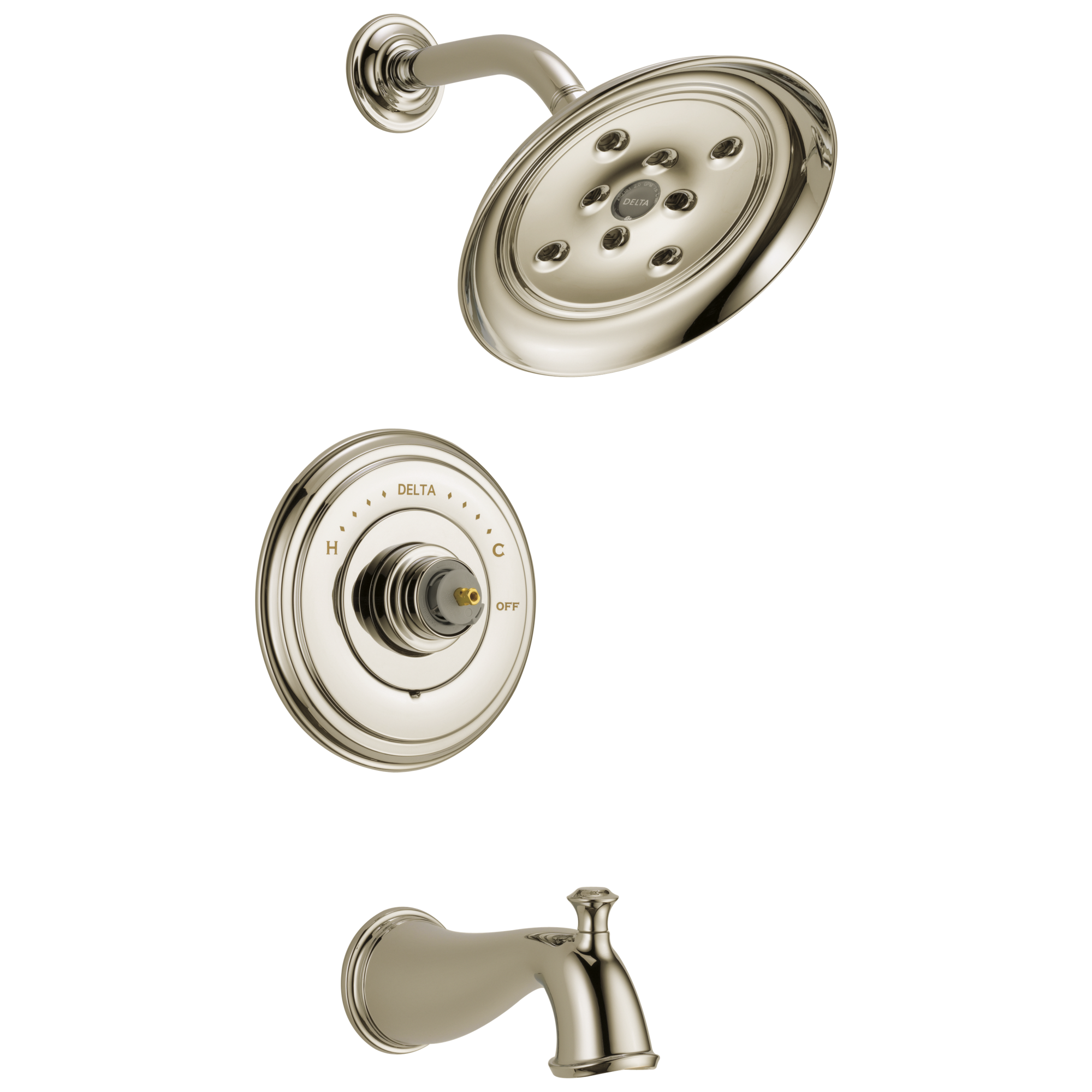 Delta - Monitor® 14 Series H2OKinetic® Tub & Shower Trim - Less Handle - Polished Nickel - T14497-PNLHP