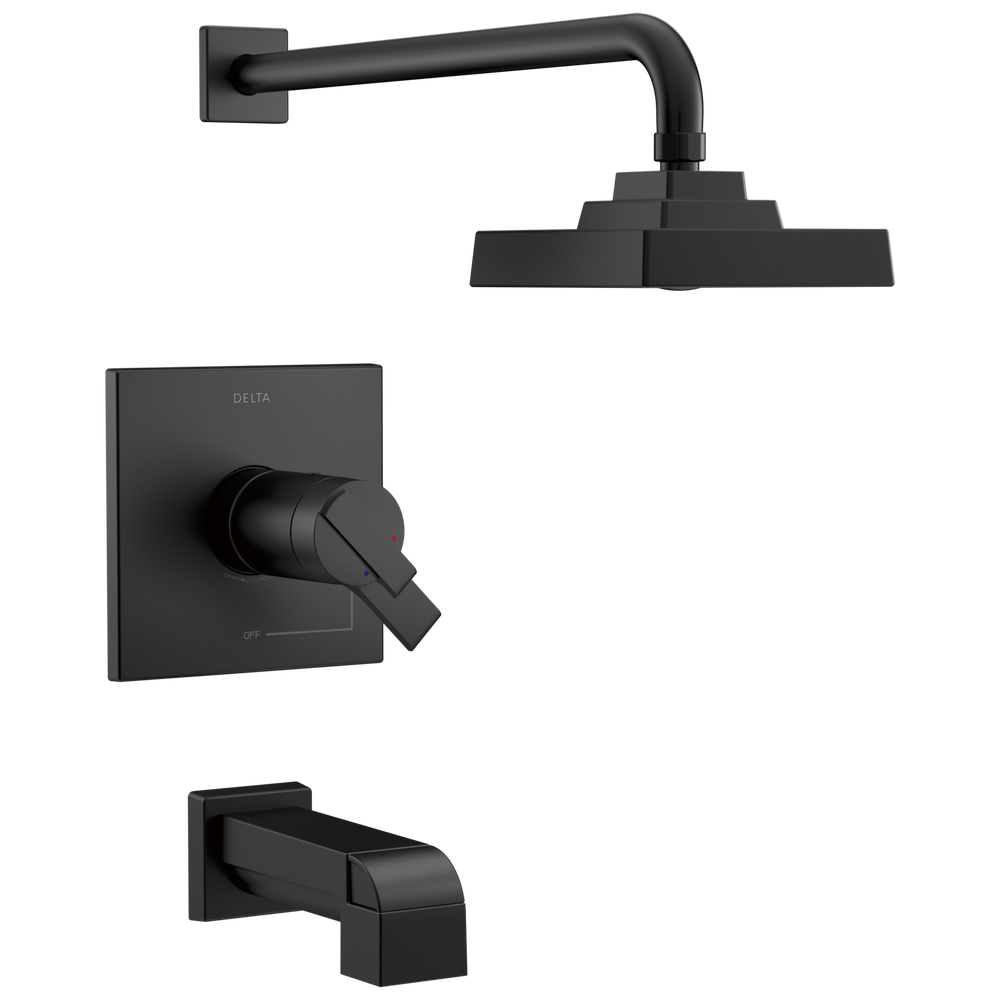 Delta - TempAssure® 17T Series H2Okinetic® Tub & Shower Trim - Matte Black - T17T467-BL