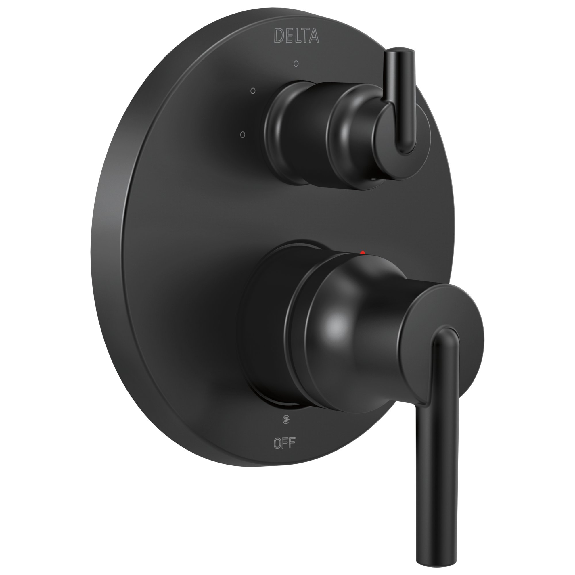 Delta - Contemporary Two Handle Monitor® 14 Series Valve Trim with 3-Setting Integrated Diverter - Matte Black - T24859-BL