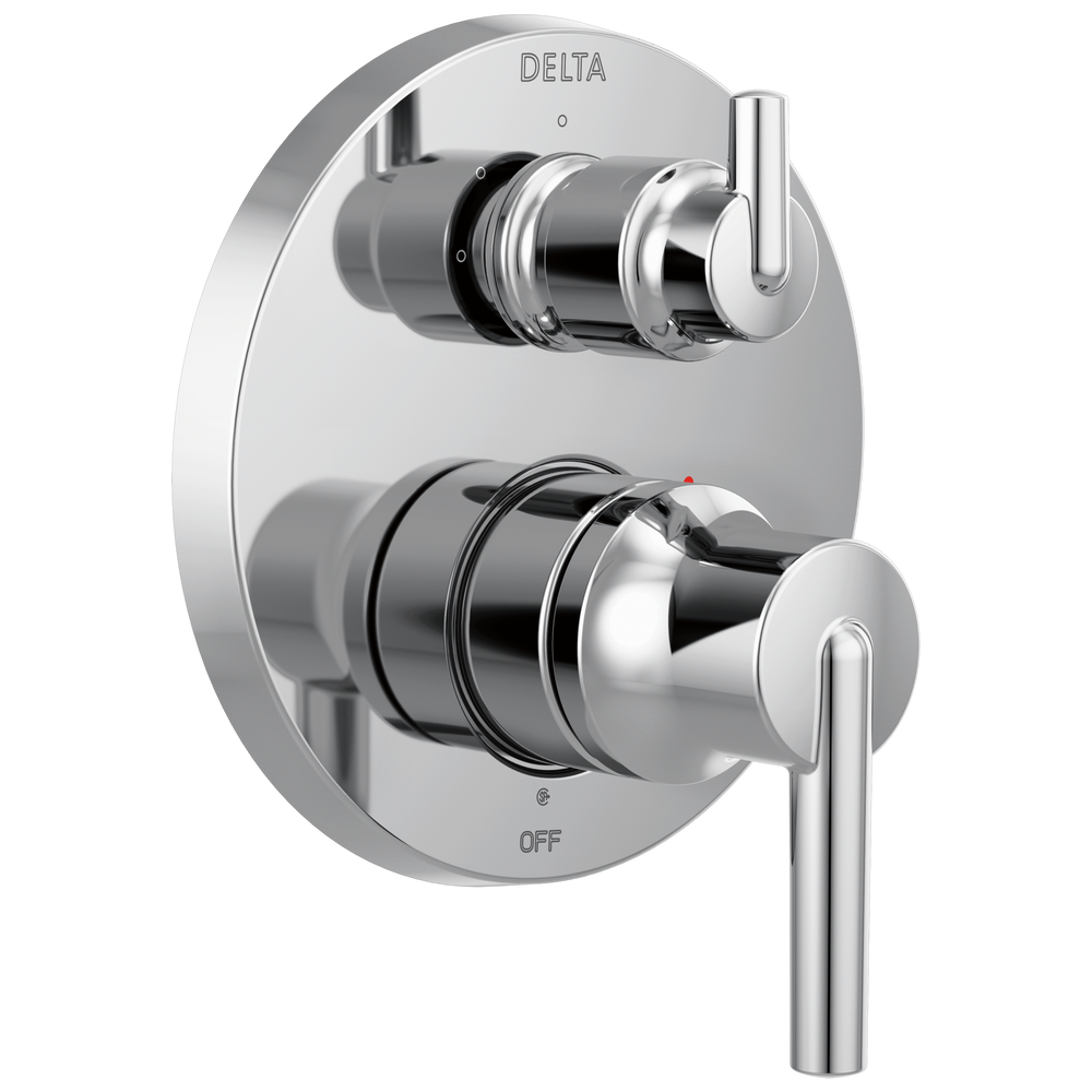 Delta - Contemporary Two Handle Monitor® 14 Series Valve Trim with 3-Setting Integrated Diverter - Chrome - T24859