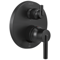 Delta - Contemporary Two Handle Monitor® 14 Series Valve Trim with 6-Setting Integrated Diverter - Matte Black - T24959-BL