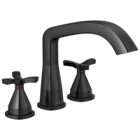 Delta - Three Hole Roman Tub Trim - Matte Black - T27766-BL