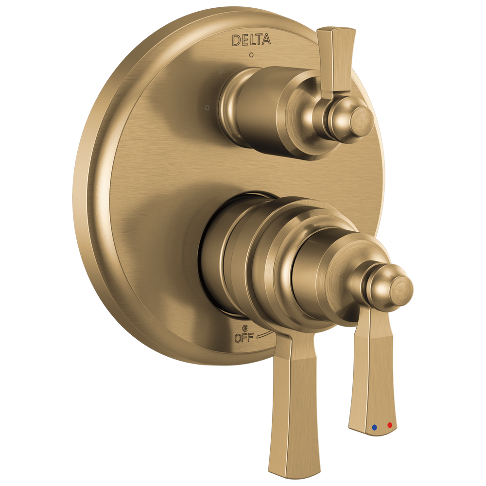 Delta - Traditional 2-Handle Monitor 17 Series Valve Trim with 3 Setting Diverter - Champagne Bronze - T27856-CZ