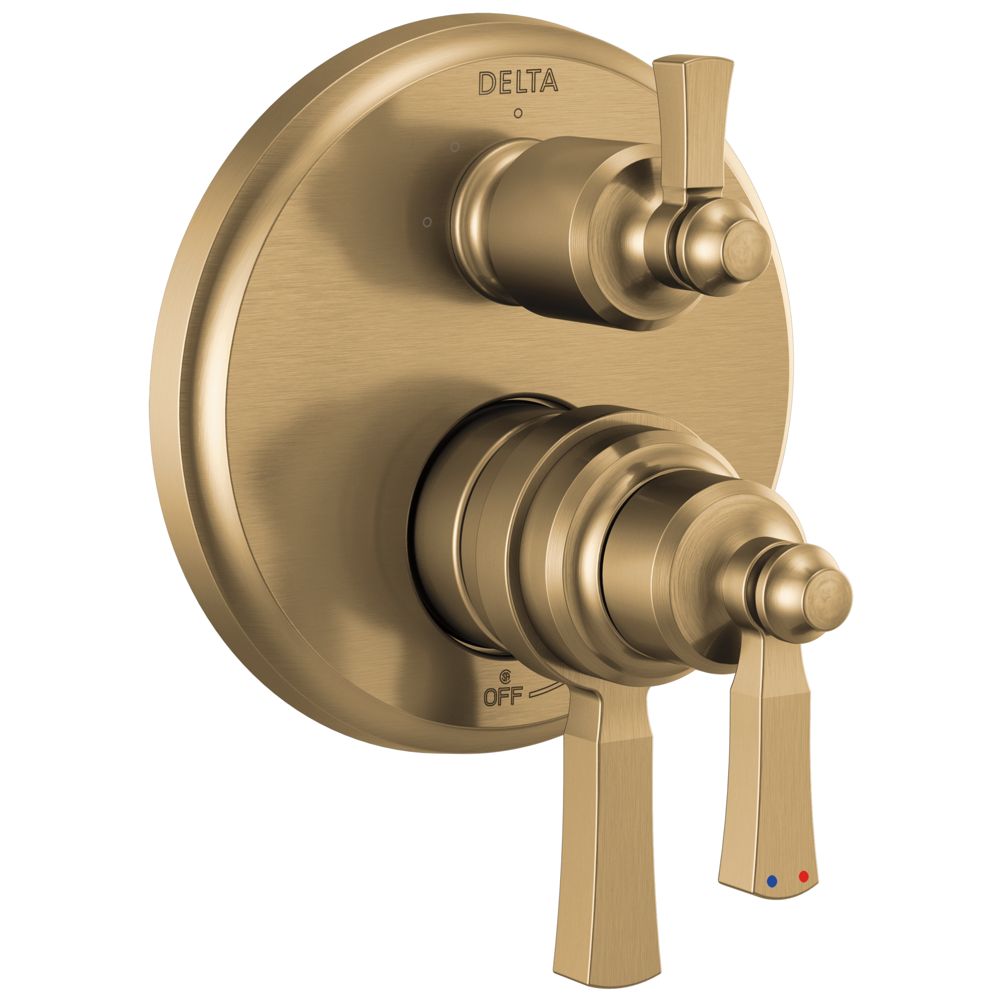 Delta - Traditional 2-Handle Monitor 17 Series Valve Trim with 3 Setting Diverter - Champagne Bronze - T27856-CZ