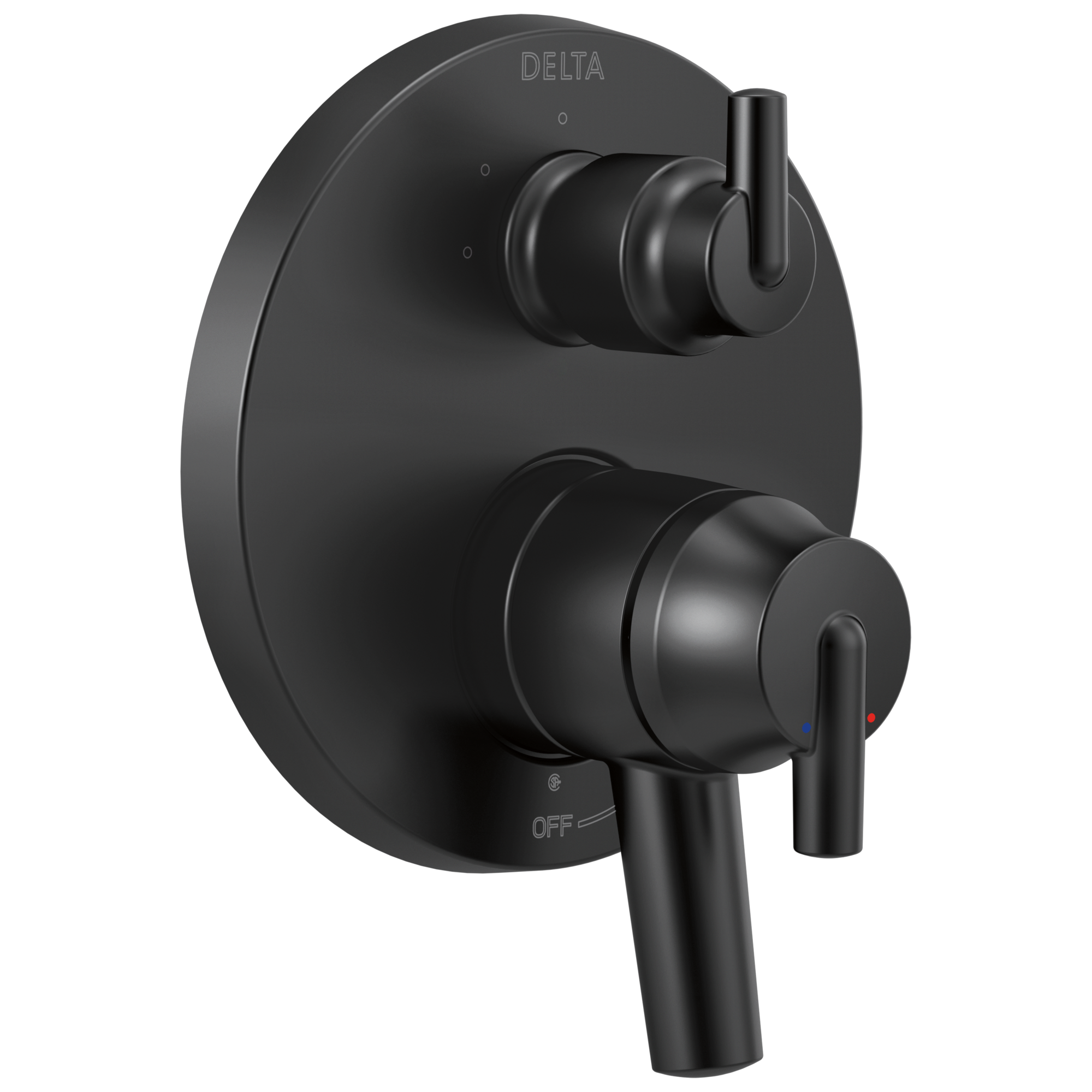 Delta - Contemporary Two Handle Monitor® 17 Series Valve Trim with 3-Setting Integrated Diverter - Matte Black - T27859-BL