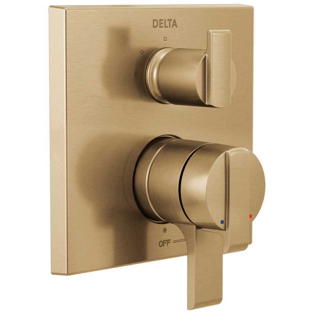 Delta - Angular Modern Monitor® 17 Series Valve Trim with 3-Setting Integrated Diverter - Champagne Bronze - T27867-CZ