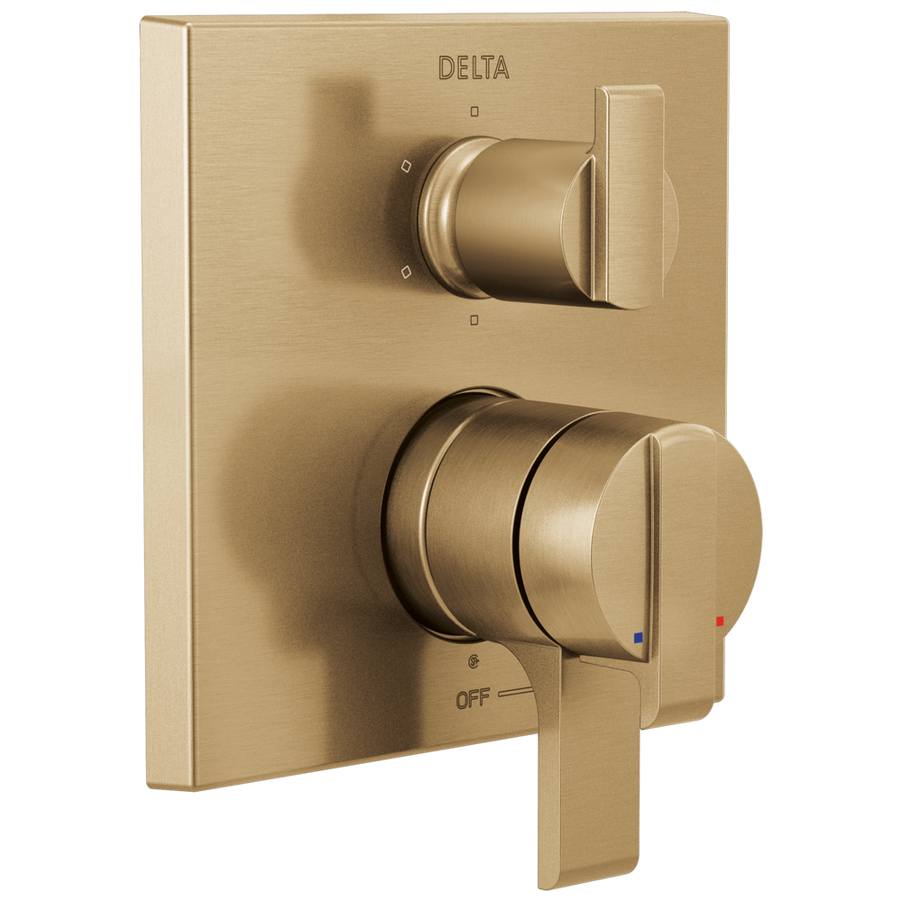 Delta - Angular Modern Monitor® 17 Series Valve Trim with 6-Setting Integrated Diverter - Champagne Bronze - T27967-CZ