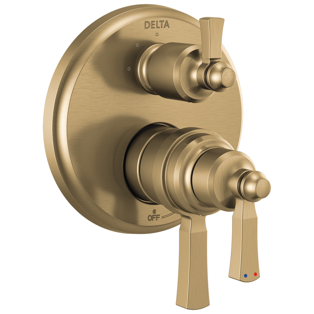 Delta - Traditional 2-Handle Monitor 17T Series Valve Trim with 3 Setting Diverter - Champagne Bronze - T27T856-CZ