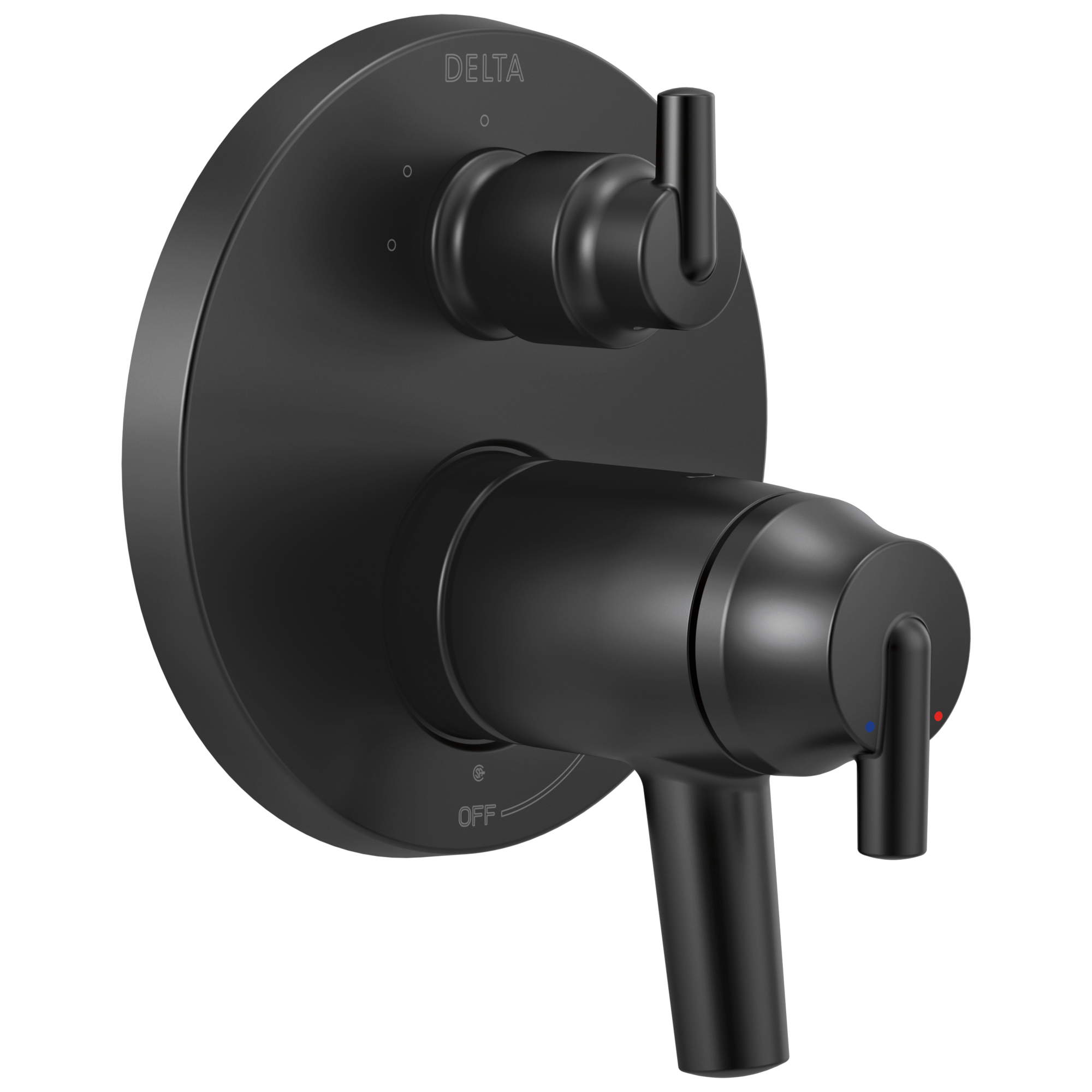 Delta - Contemporary Two Handle TempAssure® 17T Series Valve Trim with 3-Setting Integrated Diverter - Matte Black - T27T859-BL