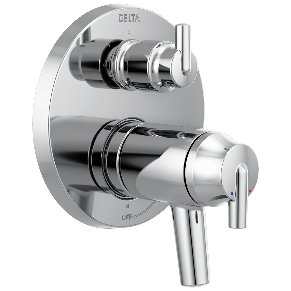 Delta - Contemporary Two Handle TempAssure® 17T Series Valve Trim with 3-Setting Integrated Diverter - Chrome - T27T859