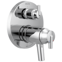 Delta - Contemporary Two Handle TempAssure® 17T Series Valve Trim with 3-Setting Integrated Diverter - Chrome - T27T859