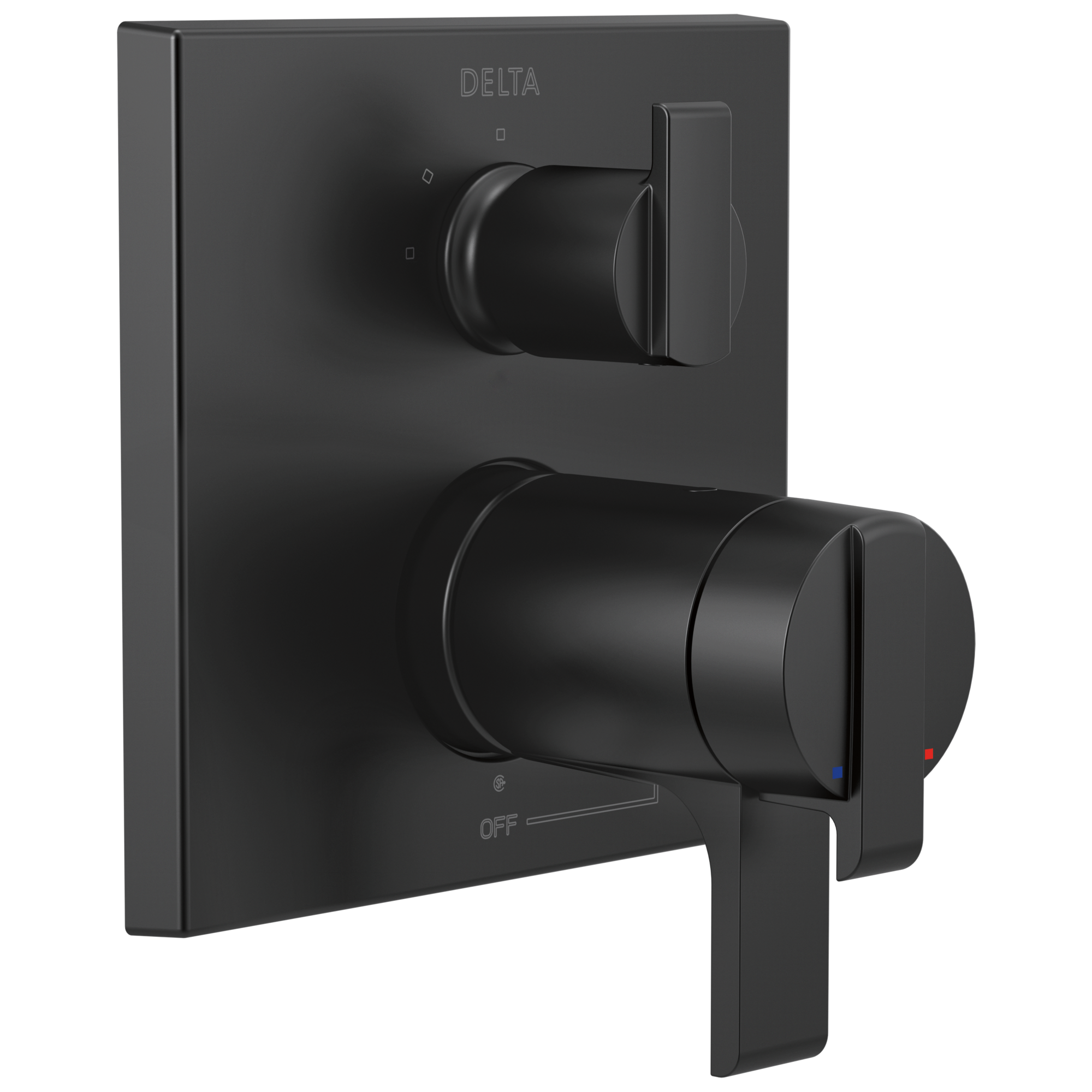 Delta - Angular Modern TempAssure® 17T Series Valve Trim with 3-Setting Integrated Diverter - Matte Black - T27T867-BL