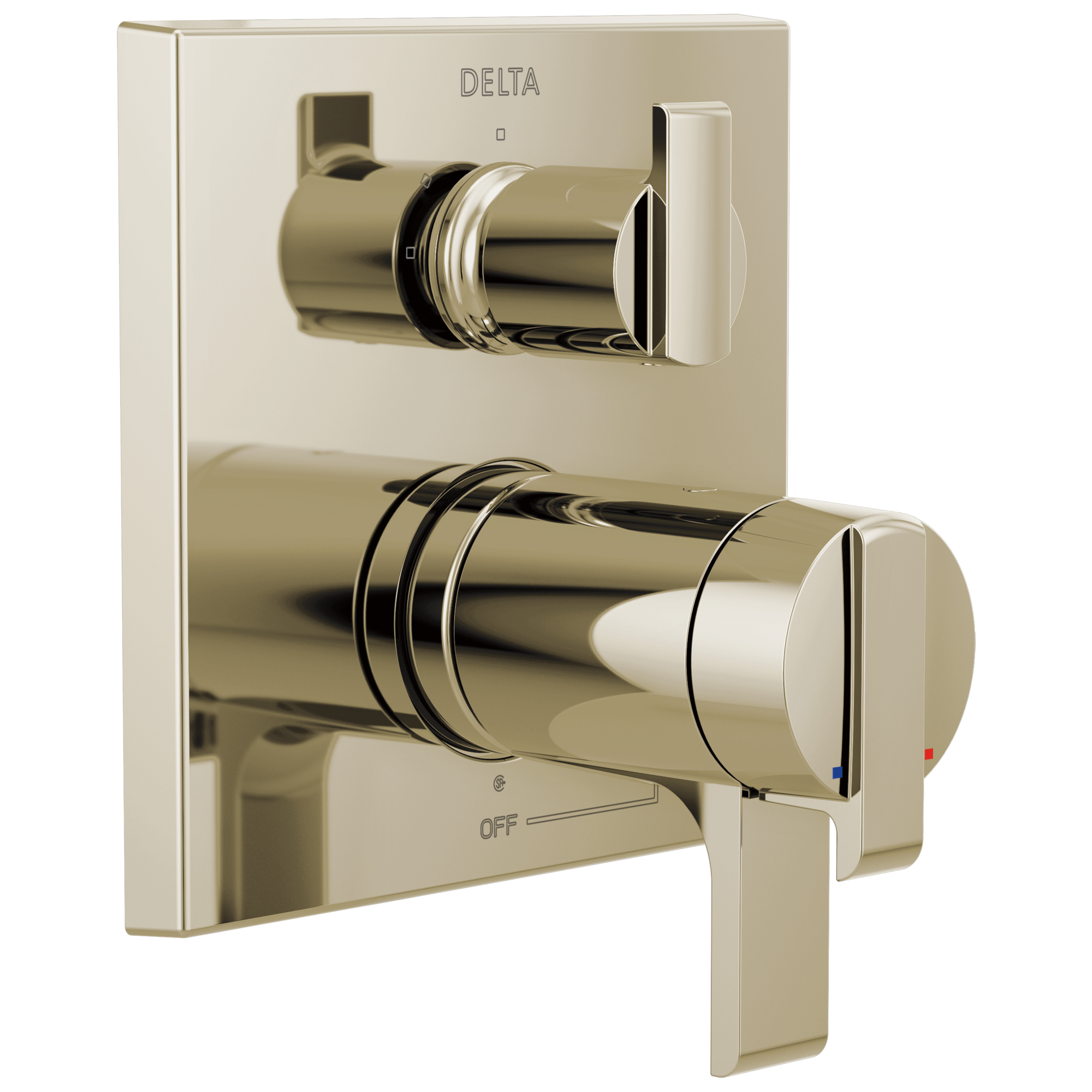 Delta - Angular Modern TempAssure® 17T Series Valve Trim with 3-Setting Integrated Diverter - Polished Nickel - T27T867-PN