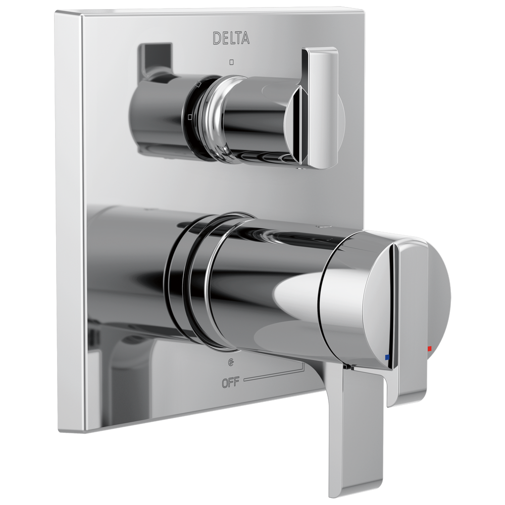 Delta - Angular Modern TempAssure® 17T Series Valve Trim with 3-Setting Integrated Diverter - Chrome - T27T867