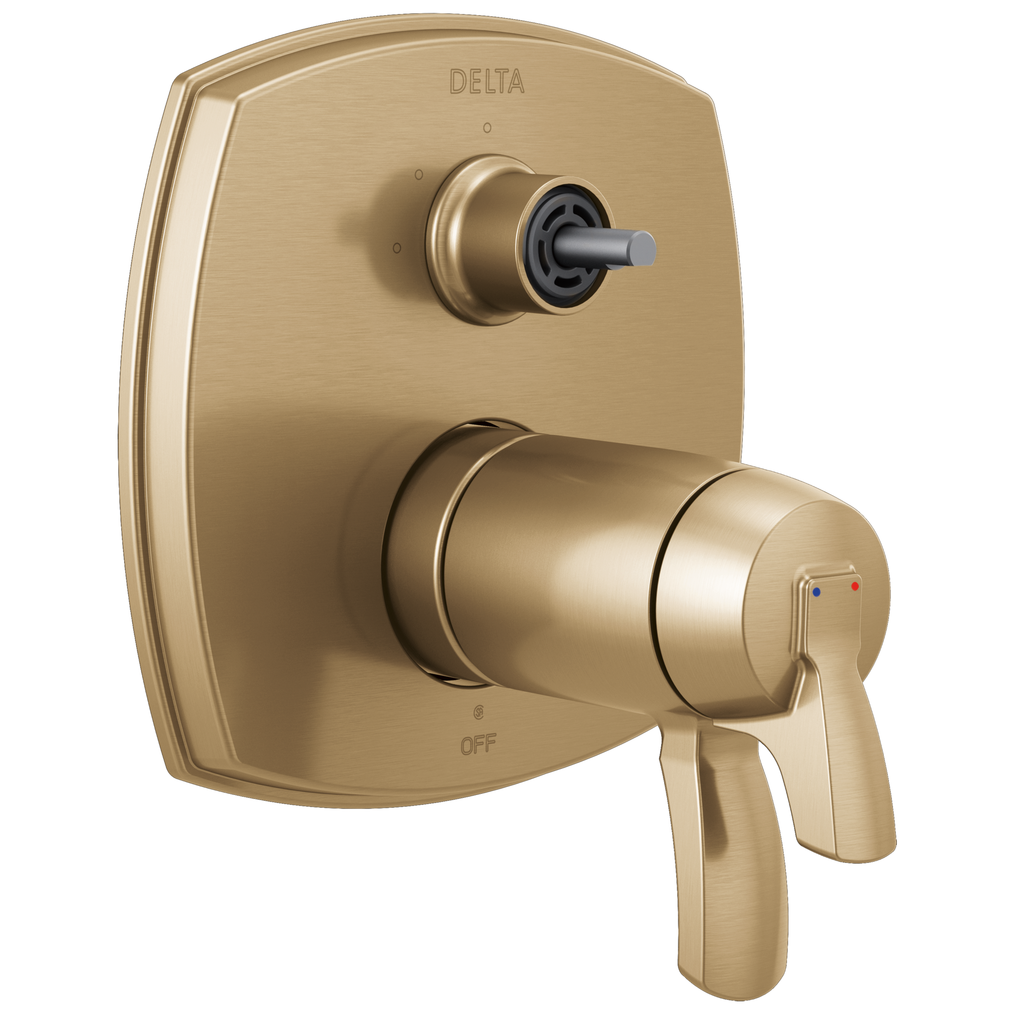 Delta - 17 Thermostatic Integrated Diverter Trim with Three Function Diverter Less Diverter Handle - Lumicoat® Champagne Bronze - T27T876-CZ-PR-LHP