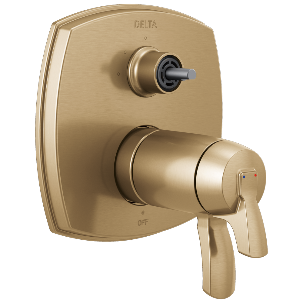 Delta - 17 Thermostatic Integrated Diverter Trim with Three Function Diverter Less Diverter Handle - Champagne Bronze - T27T876-CZLHP