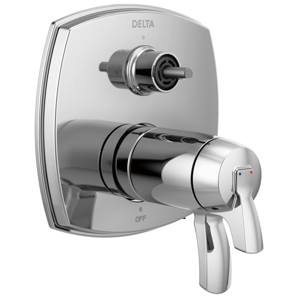 Delta - 17 Thermostatic Integrated Diverter Trim with Three Function Diverter Less Diverter Handle - Chrome - T27T876-LHP