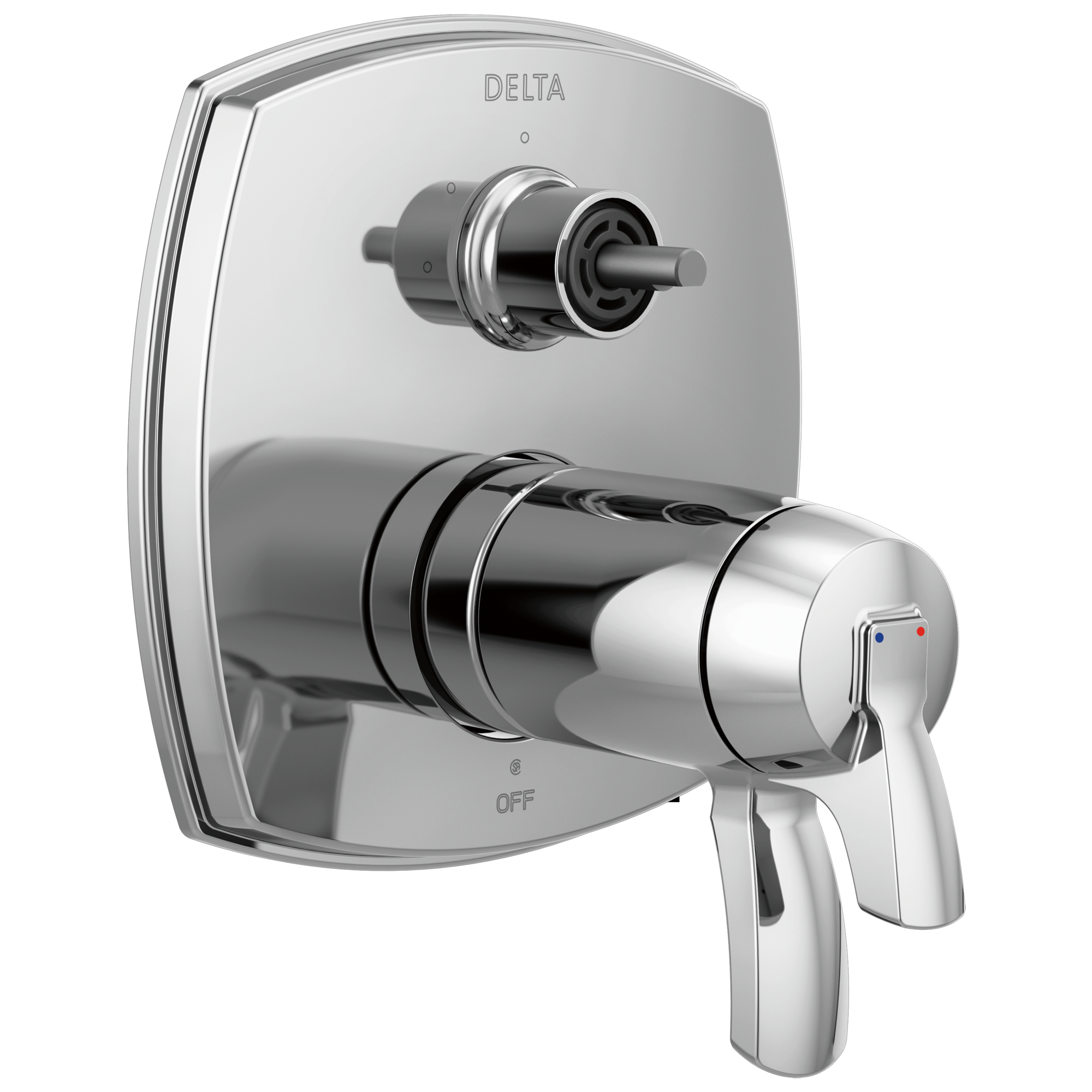 Delta - 17 Thermostatic Integrated Diverter Trim with Three Function Diverter Less Diverter Handle - Chrome - T27T876-LHP