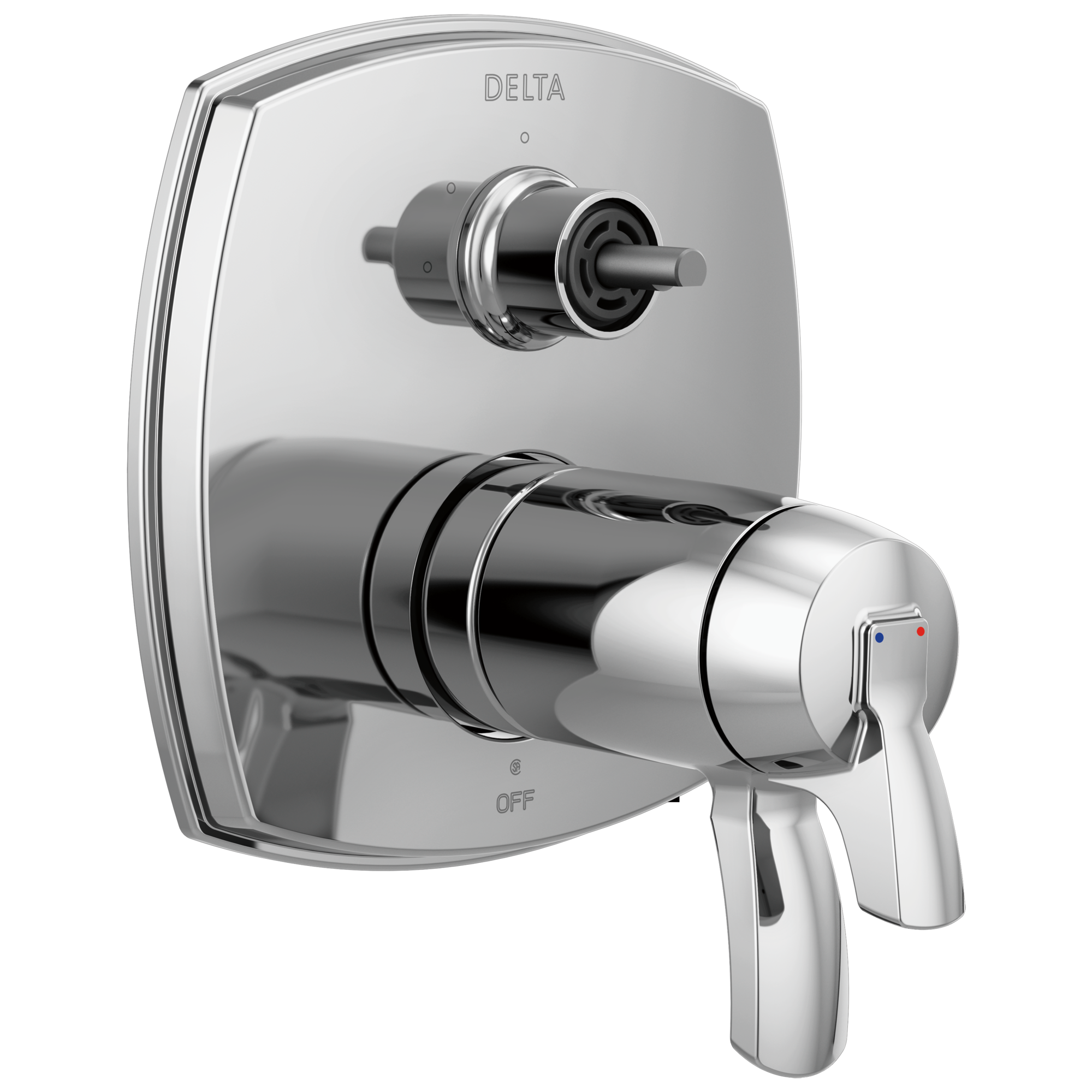 Delta - 17 Thermostatic Integrated Diverter Trim with Three Function Diverter Less Diverter Handle - Lumicoat® Chrome - T27T876-PR-LHP