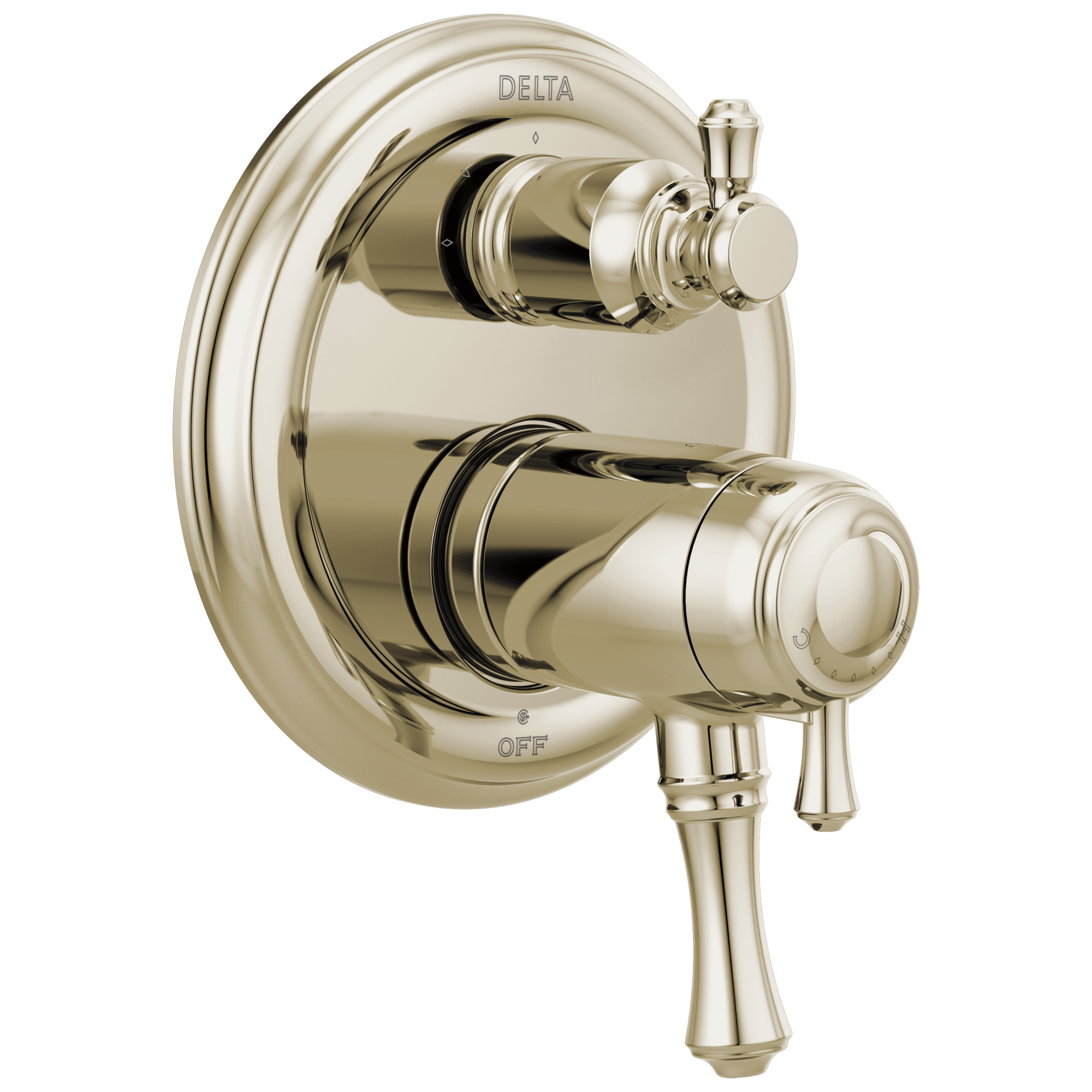 Delta - Traditional 2-Handle TempAssure® 17T Series Valve Trim with 3-Setting Integrated Diverter - Polished Nickel - T27T897-PN