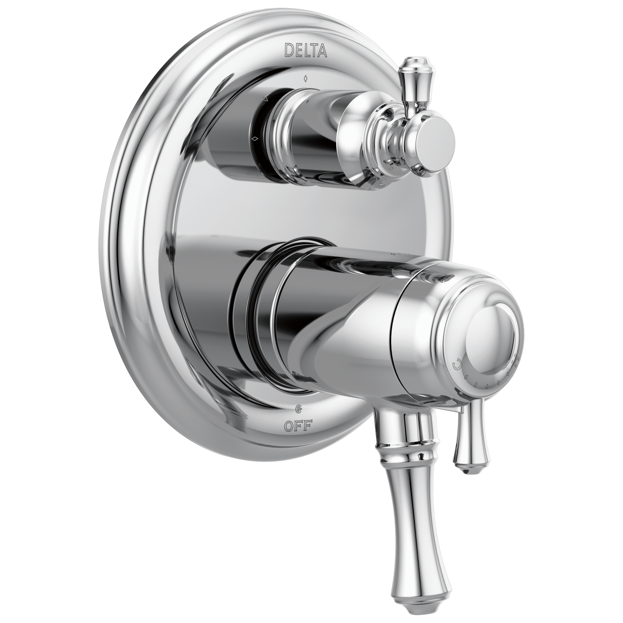 Delta - Traditional 2-Handle TempAssure® 17T Series Valve Trim with 3-Setting Integrated Diverter - Chrome - T27T897