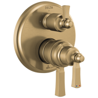 Delta - Traditional 2-Handle Monitor 17T Series Valve Trim with 6 Setting Diverter - Champagne Bronze - T27T956-CZ