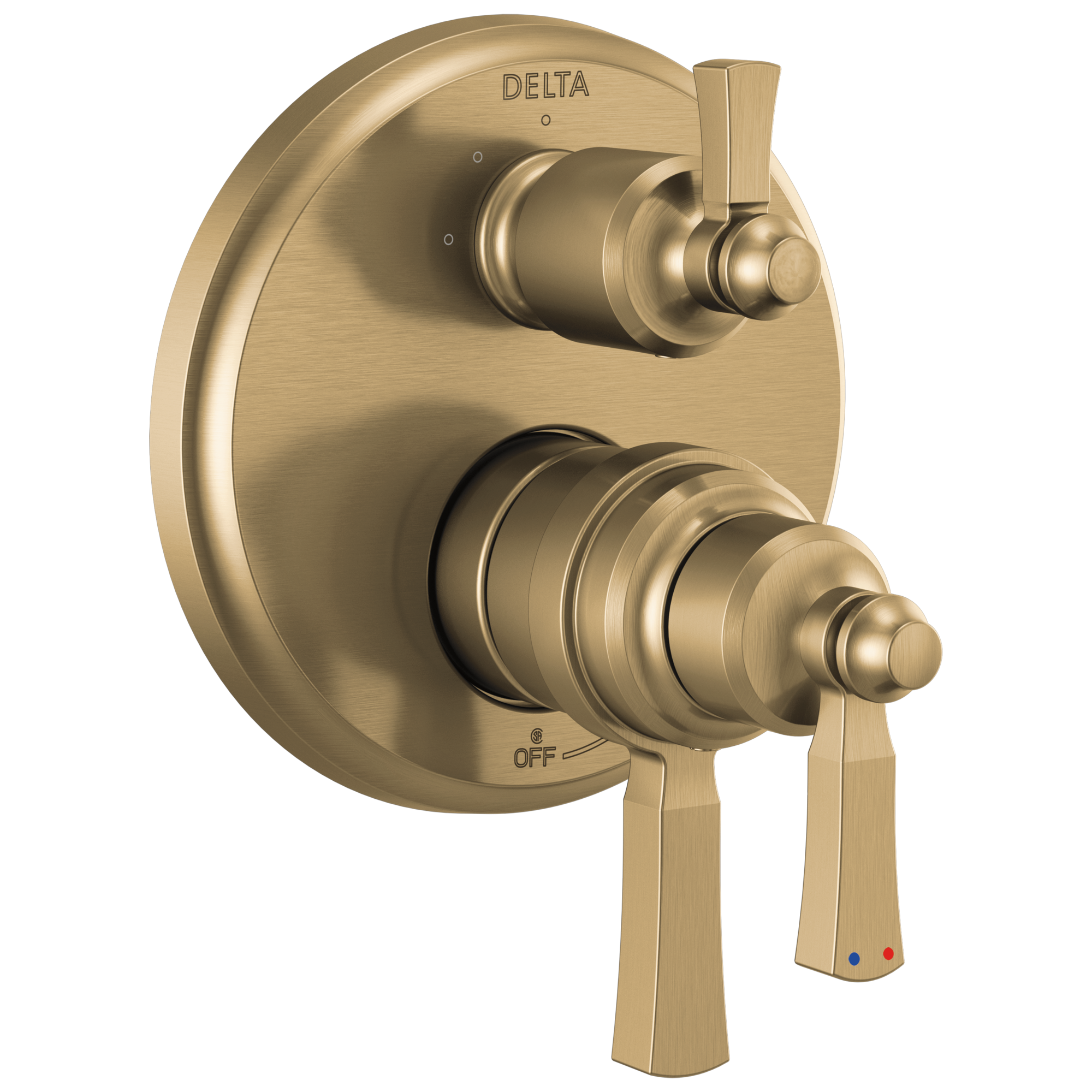 Delta - Traditional 2-Handle Monitor 17T Series Valve Trim with 6 Setting Diverter - Champagne Bronze - T27T956-CZ