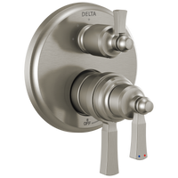 Delta - Traditional 2-Handle Monitor 17T Series Valve Trim with 6 Setting Diverter - Stainless - T27T956-SS