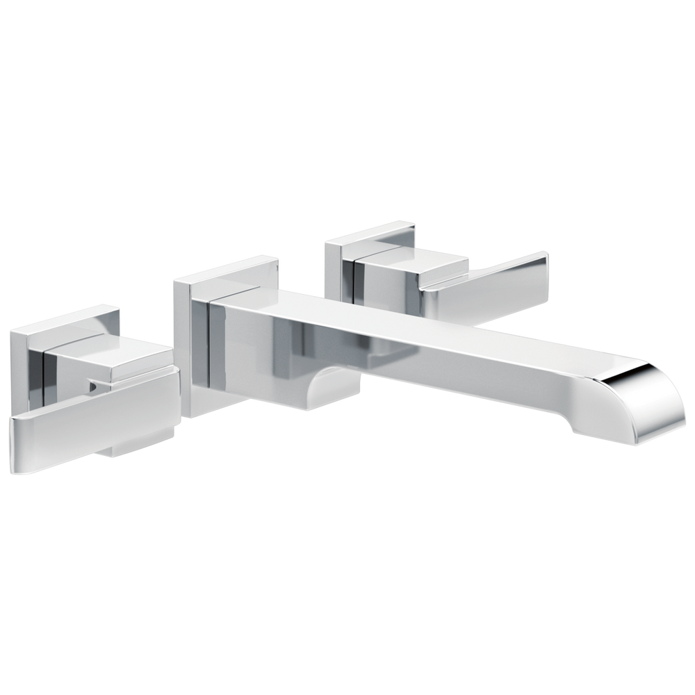 Delta - Two Handle Wall Mount Bathroom Faucet Trim - Chrome - T3567LF-WL