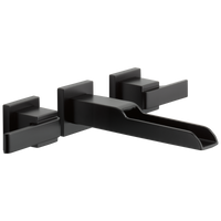 Delta - Two Handle Wall Mount Channel Bathroom Faucet Trim - Matte Black - T3568LF-BLWL