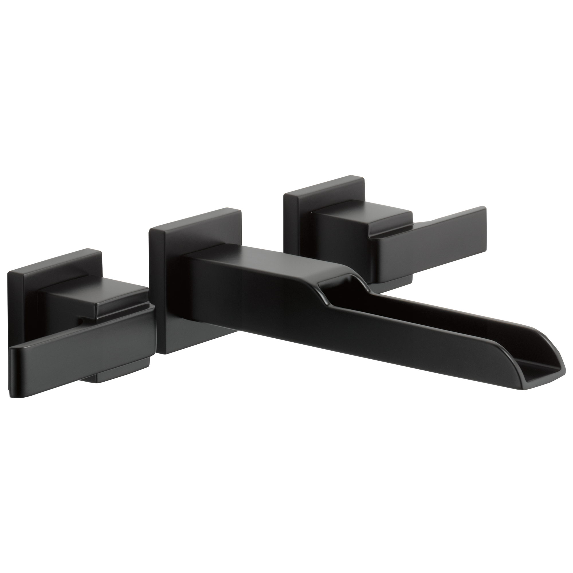 Delta - Two Handle Wall Mount Channel Bathroom Faucet Trim - Matte Black - T3568LF-BLWL