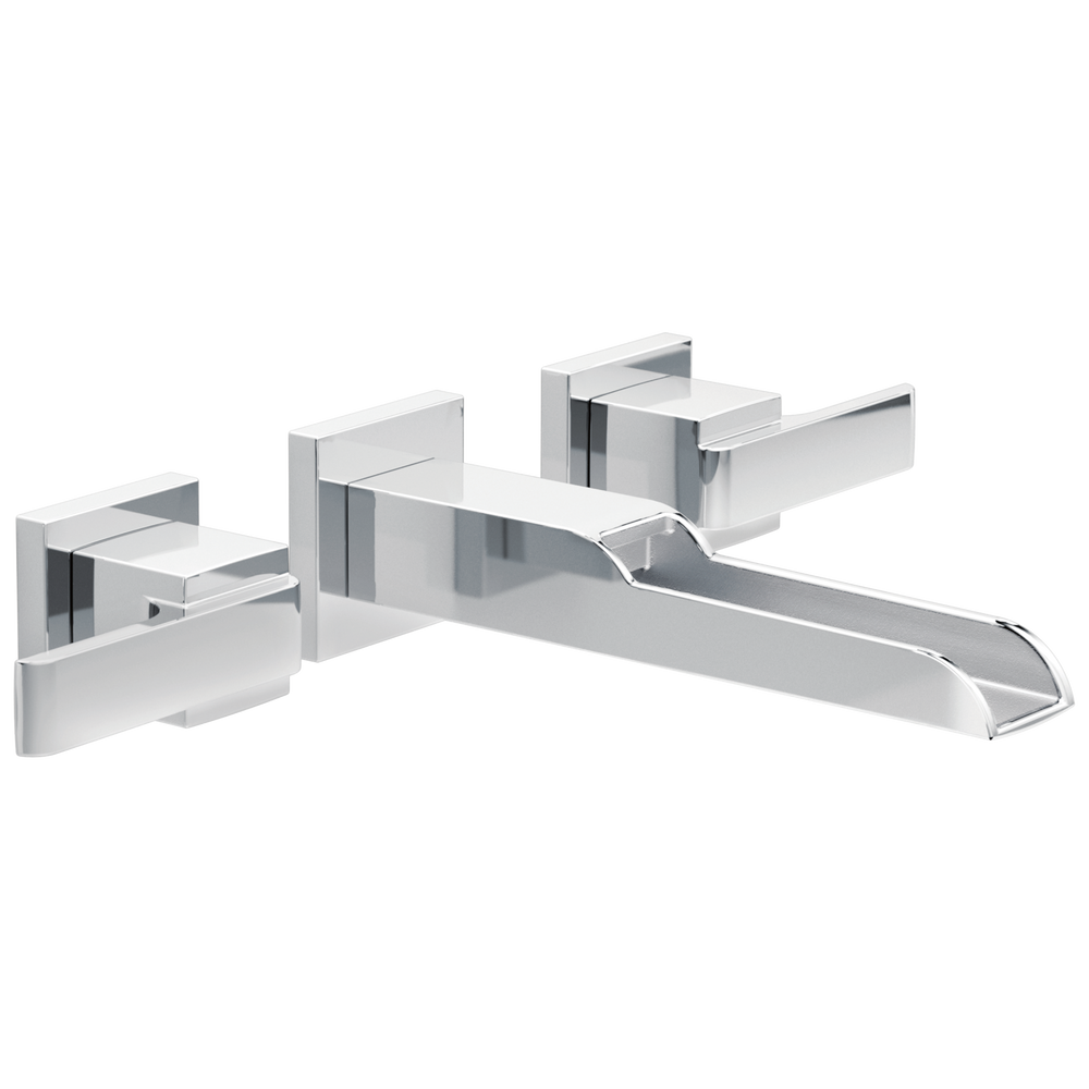 Delta - Two Handle Wall Mount Channel Bathroom Faucet Trim - Chrome - T3568LF-WL