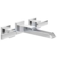 Delta - Two Handle Wall Mount Channel Bathroom Faucet Trim - Chrome - T3568LF-WL