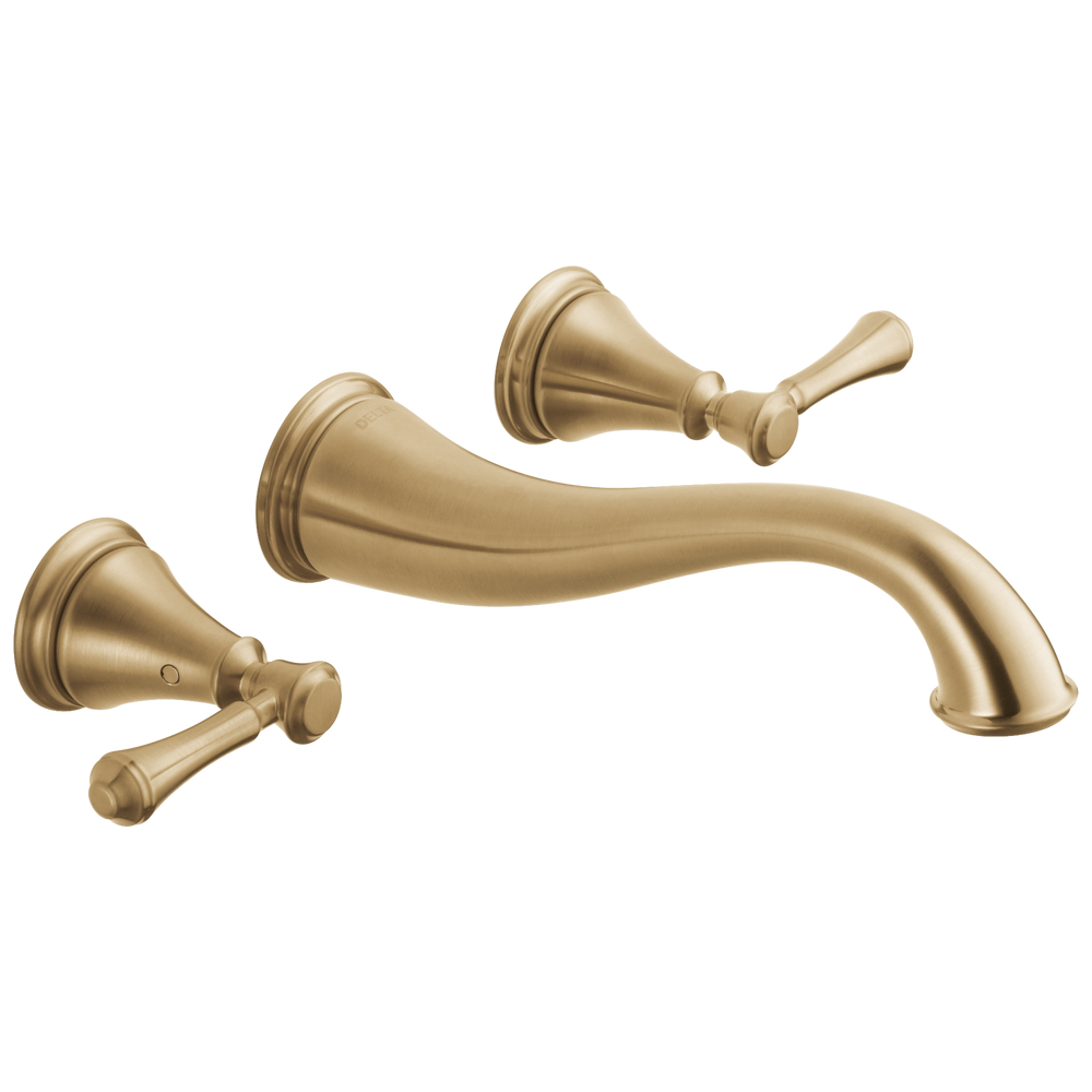 Delta - Two Handle Wall Mount Bathroom Faucet Trim - Champagne Bronze - T3597LF-CZWL