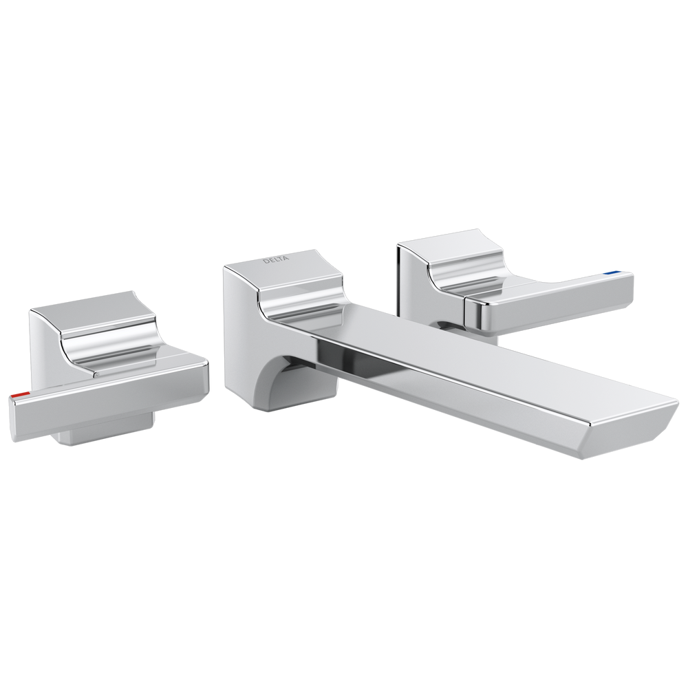 Delta - Two-Handle Wall Mount Bathroom Faucet Trim - Lumicoat® Chrome - T3599LF-PR-WL