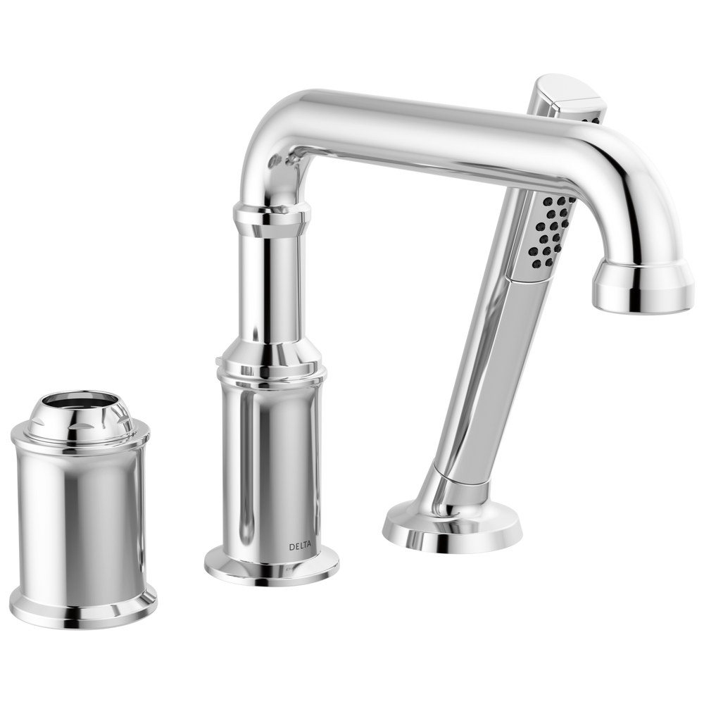 Delta - Three Hole Roman Tub Trim with Hand Shower - Less Handle - Lumicoat® Chrome - T3784-PR-LHP