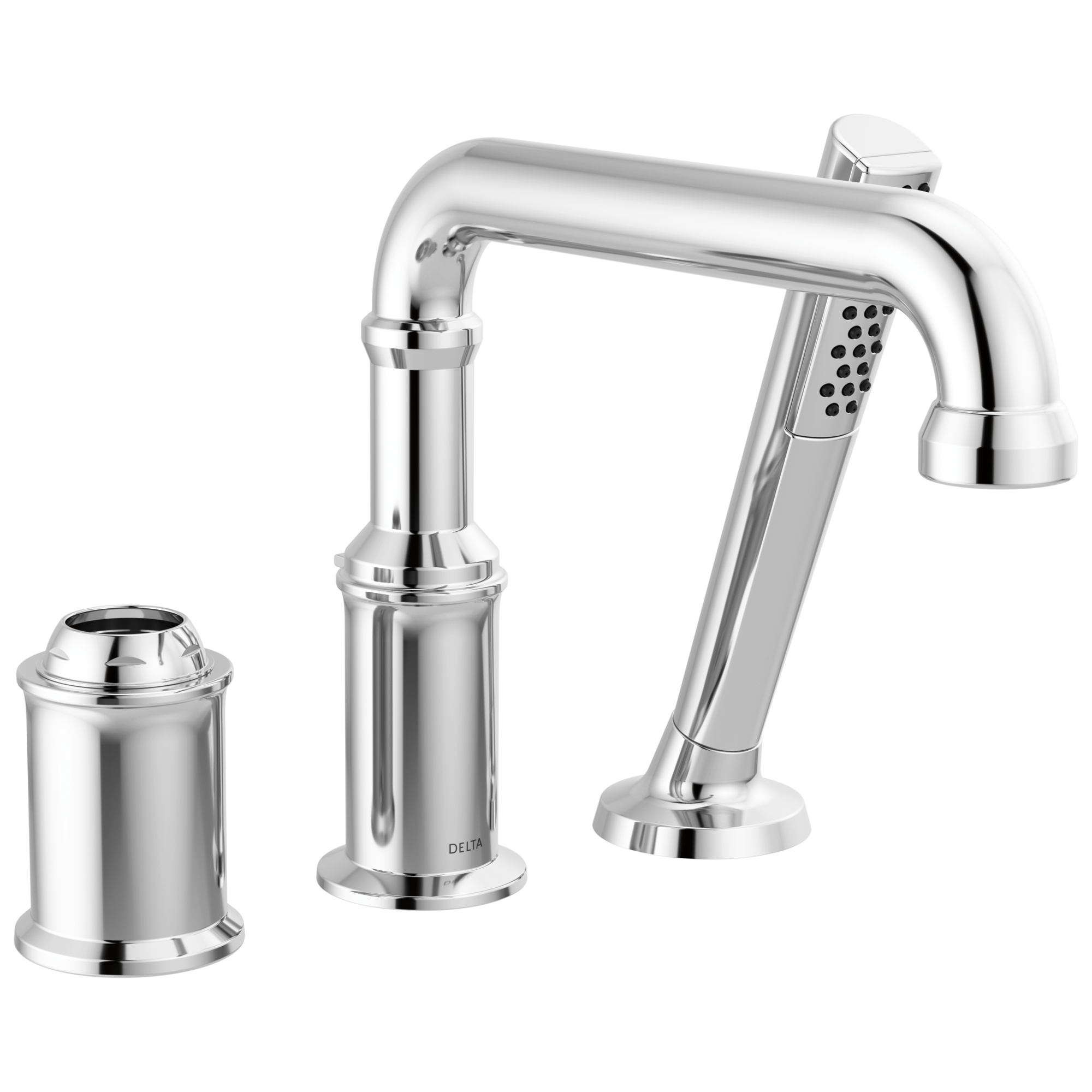 Delta - Three Hole Roman Tub Trim with Hand Shower - Less Handle - Lumicoat® Chrome - T3784-PR-LHP