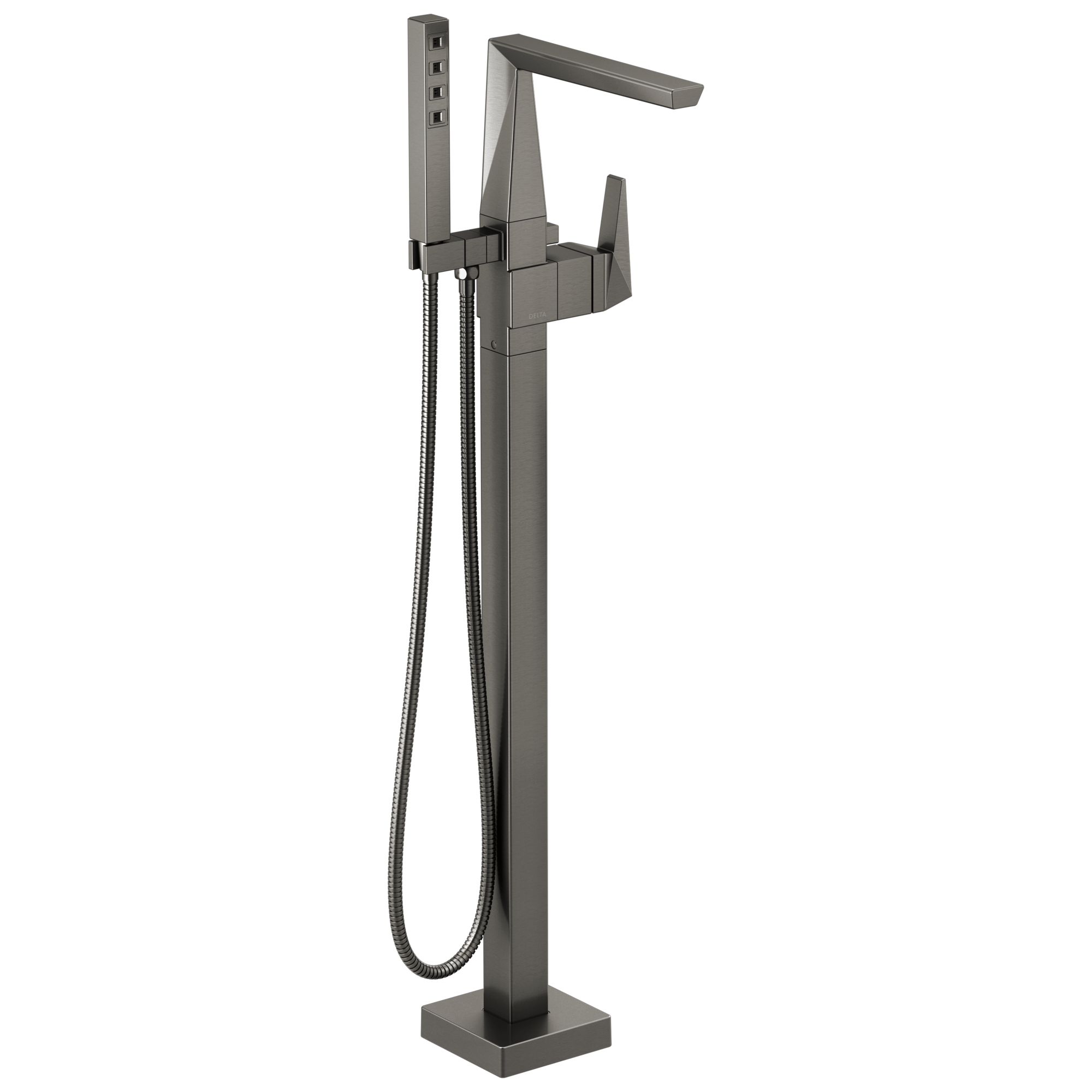 Delta - Single Handle Floor Mount Tub Filler Trim - Lumicoat® Black Stainless - T4743-KS-PR-FL