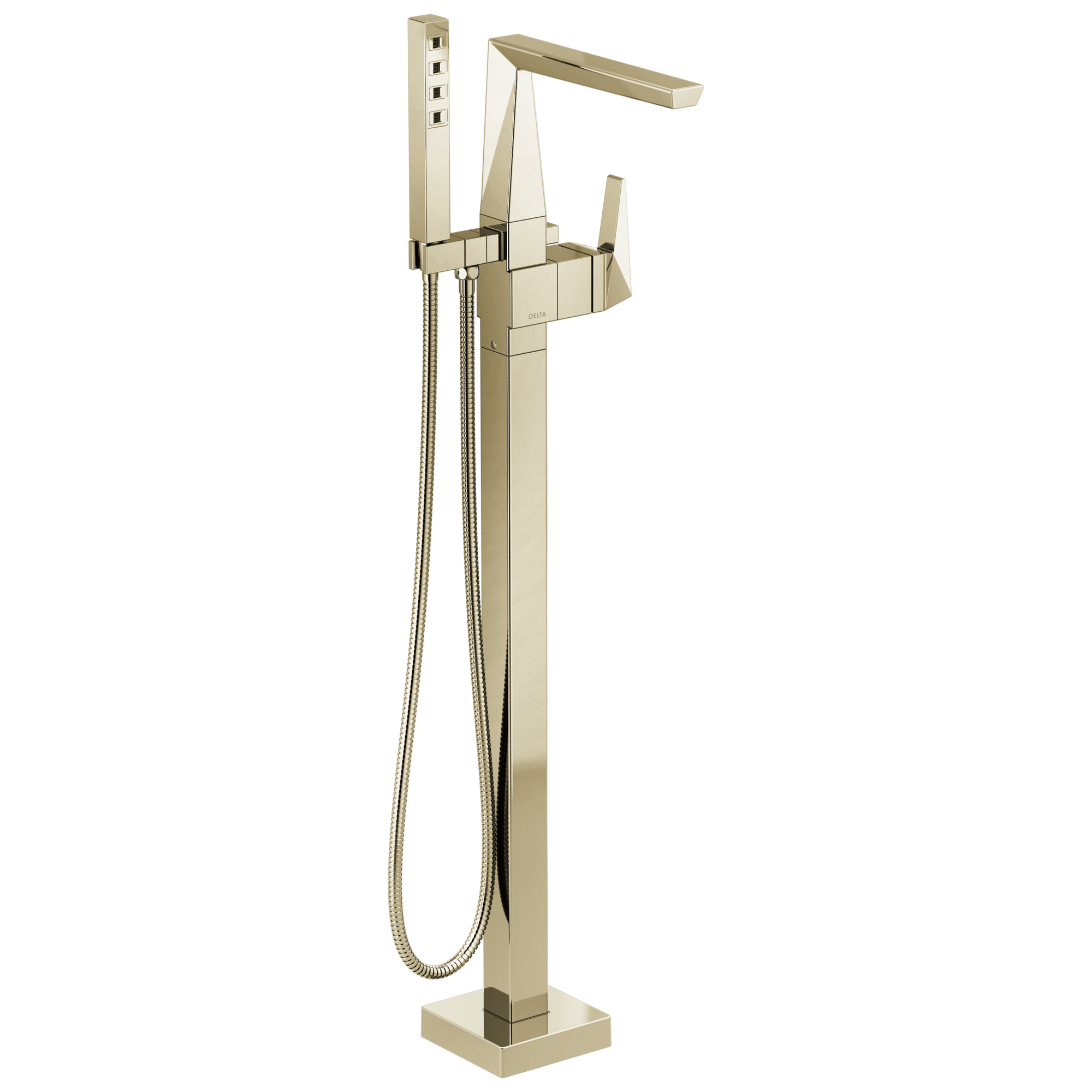 Delta - Single Handle Floor Mount Tub Filler Trim - Lumicoat® Polished Nickel - T4743-PN-PR-FL