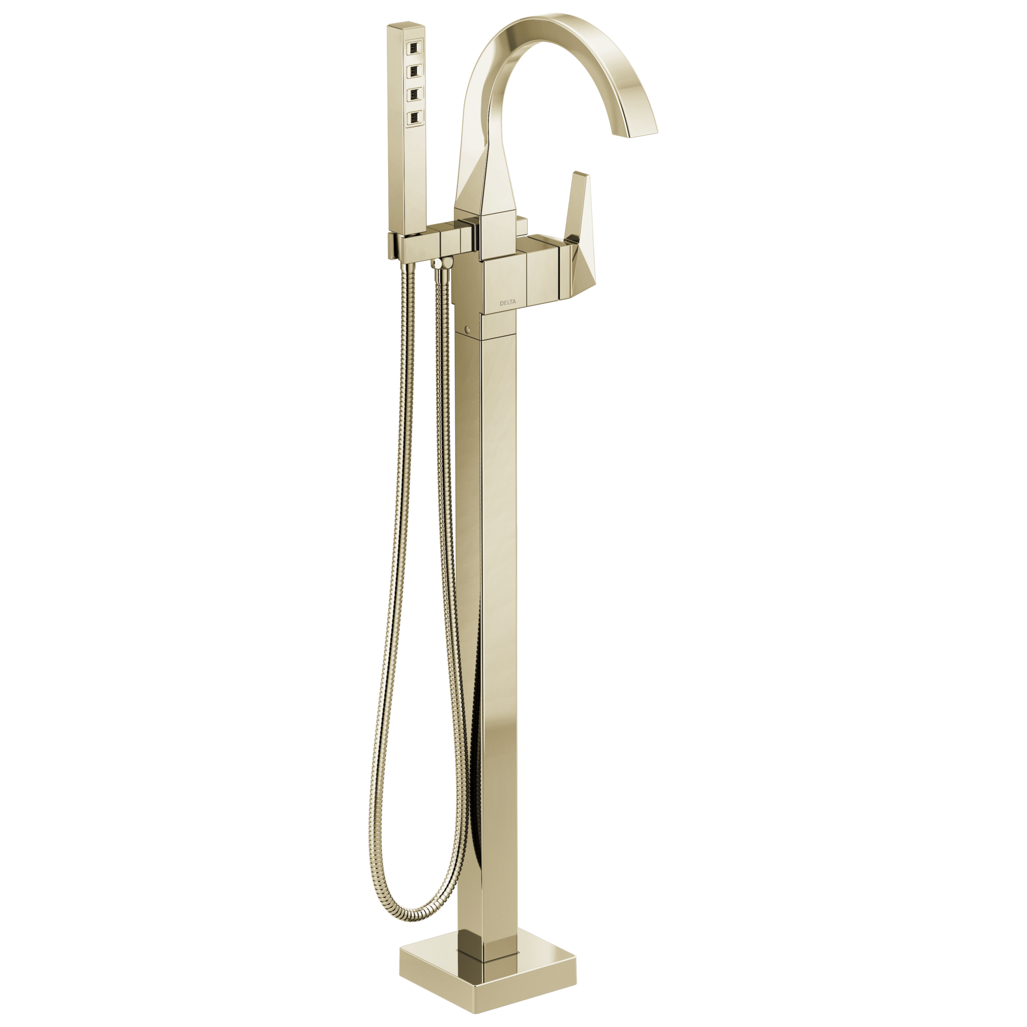 Delta - Single Handle Floor Mount Tub Filler Trim - Lumicoat® Polished Nickel - T4746-PN-PR-FL