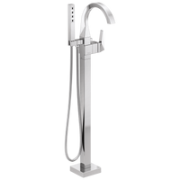 Delta - Single Handle Floor Mount Tub Filler Trim - Lumicoat® Chrome - T4746-PR-FL