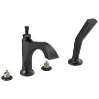 Delta - Roman Tub with Hand Shower Trim - Less Handles - Matte Black - T4756-BLLHP