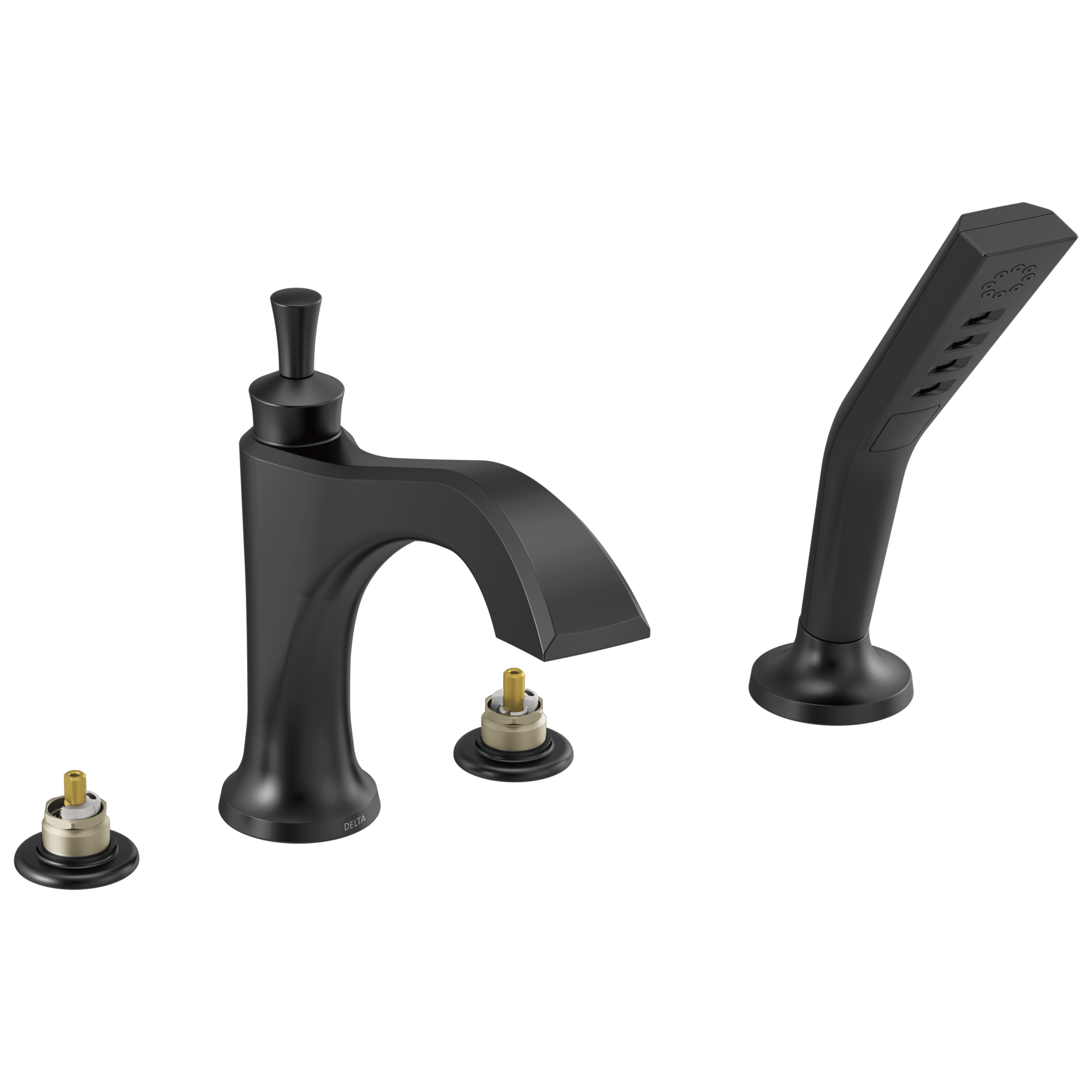 Delta - Roman Tub with Hand Shower Trim - Less Handles - Matte Black - T4756-BLLHP