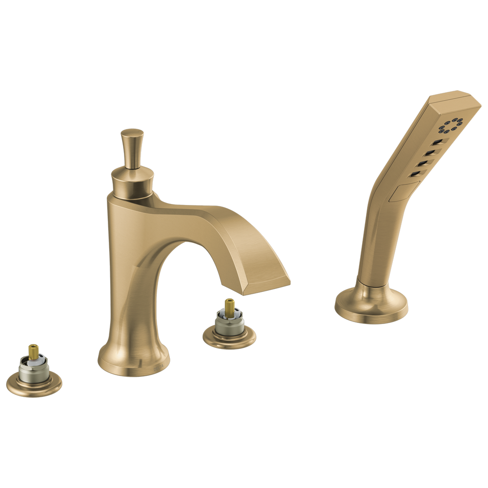 Delta - Roman Tub with Hand Shower Trim - Less Handles - Champagne Bronze - T4756-CZLHP