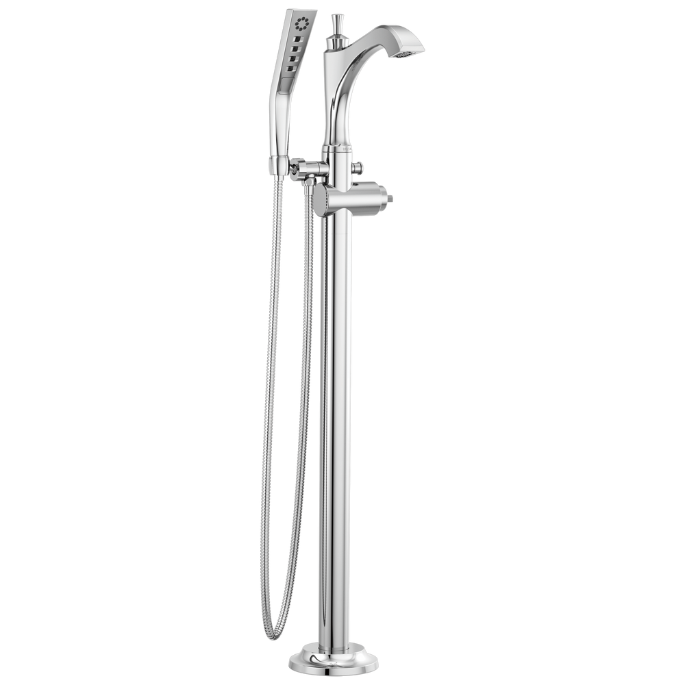 Delta - Single Handle Floor Mount Tub Filler Trim - Less Handle - Chrome - T4756-LHP-FL