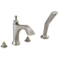 Delta - Roman Tub with Hand Shower Trim - Less Handles - Stainless - T4756-SSLHP