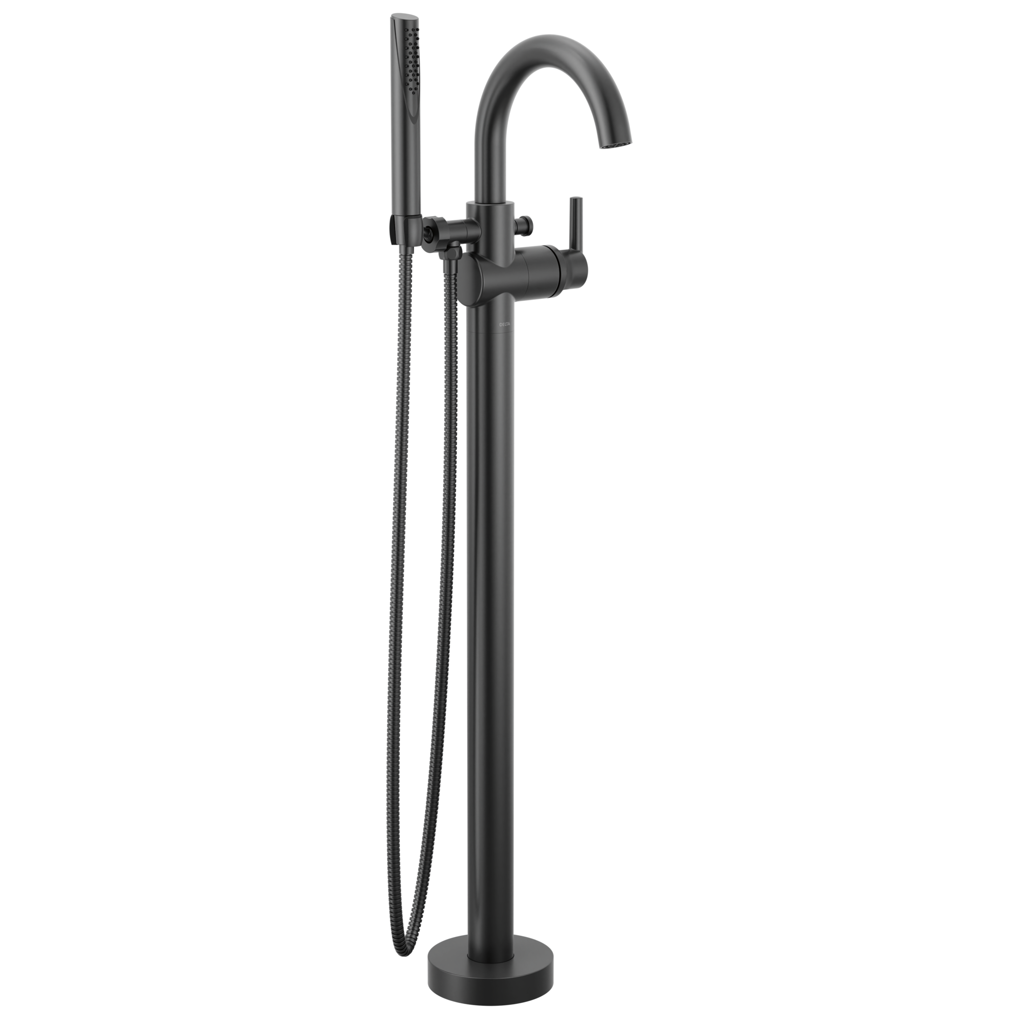 Delta - Single Handle Floor Mount Tub Filler Trim with Hand Shower - Matte Black - T4759-BLFL