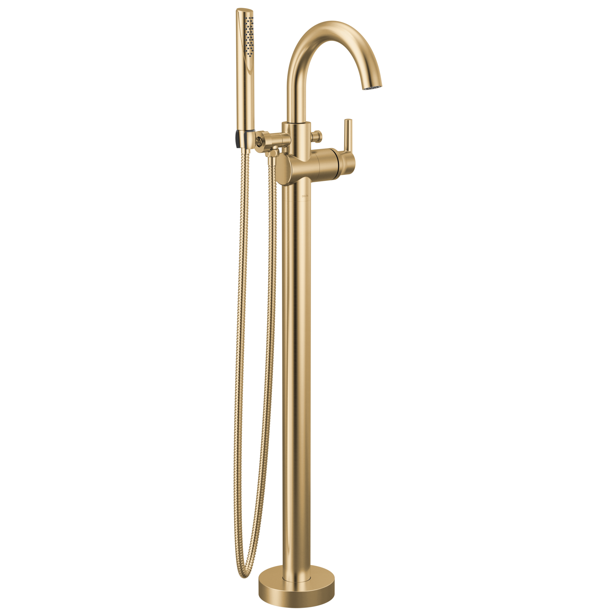 Delta - Single Handle Floor Mount Tub Filler Trim with Hand Shower - Champagne Bronze - T4759-CZFL